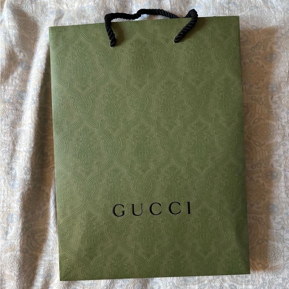 Green Gucci Paper Bag